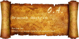 Oracsek Asztrid névjegykártya